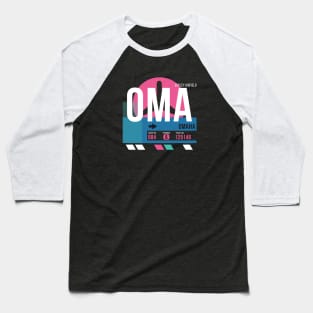 Omaha (OMA) Airport // Sunset Baggage Tag Baseball T-Shirt